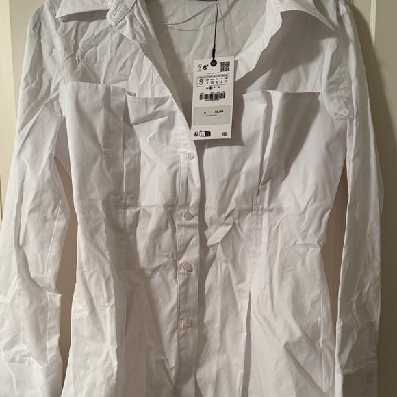Zara Women's White Button Down Shirt - Picture 3 of 4